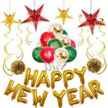 Kit de balões New Year 28 Balões de látex com espirais P