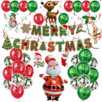 Kit de balões Papai Noel Snowman 44 peças de confete em folha de látex
