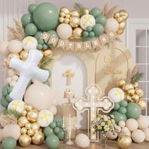 Kit de Balões para Decoração de Batizado LSYBBDECOO Verde e Dourado Kit de Balões para Decoração de Batizado LSYBBDECOO Verde e Dourado