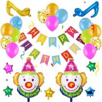 Kit de balões para decoração de festa, 30 unidades, bola de palhaço Mylar, 12 polegadas Kit de balões para decoração de festa, 30 unidades, bola de palhaço Mylar, 12 polegadas