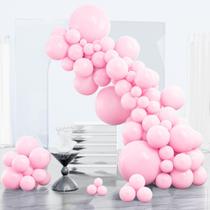 Kit de Balões Pastel Rosa PartyWoo - 85 Unidades em Tamanhos Variados