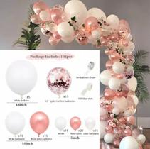 Kit de Balões Rosa com 102 Peças - Ideal para Arco de Balões