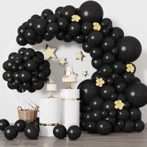Kit de balões RUBFAC Black Latex 129 unidades para decoração de festas
