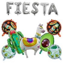 Kit de balões Silver Fiesta, 11 peças de látex e papel alumínio para festival Kit de balões Silver Fiesta, 11 peças de látex e papel alumínio para festival