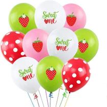 Kit de balões Sweet Strawberry, látex de 12 polegadas, 16 unidades Kit de balões Sweet Strawberry, látex de 12 polegadas, 16 unidades