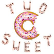 Kit de balões TWO SWEET Mylar Donut, 9 unidades para festa de bebê Kit de balões TWO SWEET Mylar Donut, 9 unidades para festa de bebê