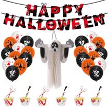 Kit de balões White Ghost Latex Foil 32 unidades para festa