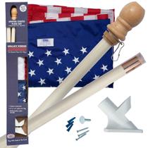 Kit de bandeira de nylon Banner Valley Forge de 2,5 x 4 pés com poste de madeira Kit de bandeira de nylon Banner Valley Forge de 2,5 x 4 pés com poste de madeira