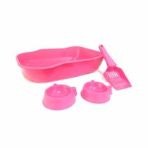 Kit de Bandeja DuraPets Single Rosa para Gatos Kit de Bandeja DuraPets Single Rosa para Gatos