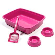 Kit de Bandeja Powerpets Single rosa para Gatos