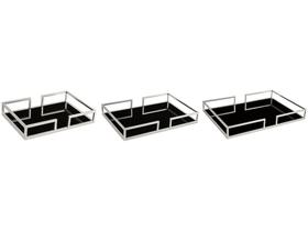 Kit de Bandejas de Metal Decorativa Retangular - Mart 11179 3 Peças Kit de Bandejas de Metal Decorativa Retangular - Mart 11179 3 Peças