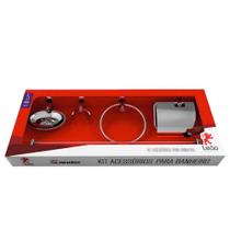 Kit de Banheiro 05 Peças em Aço Stander Leão Metais