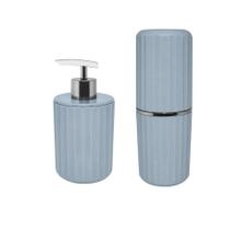 Kit De Banheiro 2 Peças Porta Escova Dispenser Sabonete Ou Kit De Banheiro 2 Peças Porta Escova Dispenser Sabonete Ou