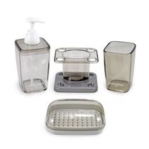 Kit de Banheiro 4 Pçs Jacki Design Cinza Kit de Banheiro 4 Pçs Jacki Design Cinza