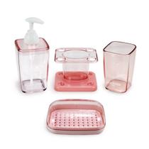 Kit de Banheiro 4 Pçs Jacki Design Rosa Kit de Banheiro 4 Pçs Jacki Design Rosa