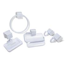 Kit De Banheiro 5 Peças Acessório Preto Branco Arqplast 1 Un