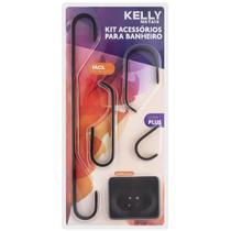 Kit de Banheiro Acessorios Black Plus - 5 Peças Kelly