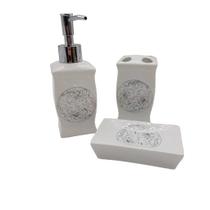 Kit de Banheiro Cerâmica 3 Peças Porta Sabonete Líquido Porta Escova Saboneteira Kit de Banheiro Cerâmica 3 Peças Porta Sabonete Líquido Porta Escova Saboneteira