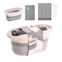 Kit de Banheiro Cinza Cortina Tapete e Cesto - Casambiente