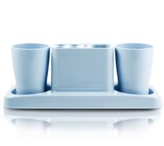 Kit de Banheiro com 4 Peças Lifestyle Jacki Design Azul Kit de Banheiro com 4 Peças Lifestyle Jacki Design Azul