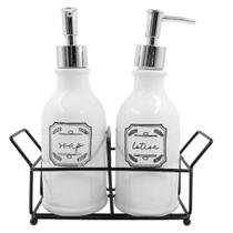 Kit De Banheiro Com Suporte Em Metal Sortido 3 Peças - Dolce Home