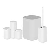 Kit de banheiro Completo com lixeira de piso/parede Ou 5 peças Linha Aura