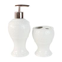 Kit de banheiro de porcelana branca 2 peças 250ml lavabo Kit de banheiro de porcelana branca 2 peças 250ml lavabo