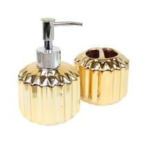 Kit de banheiro em cerâmica com 02 peças decoração lavabo Kit de banheiro em cerâmica com 02 peças decoração lavabo