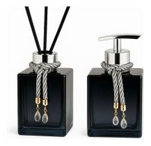 Kit De Banheiro Lavabo Sabonete Liquido + Difusor Cubo 250ml Vidro Luxo