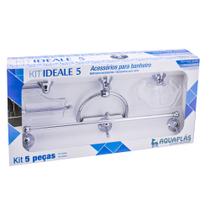 Kit de Banheiro Linha Ideale 5 peças Cromado Cristal - Aquaplás