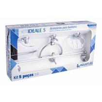 Kit de Banheiro Linha Ideale 5 peças Cromado Verde Aquaplas Kit de Banheiro Linha Ideale 5 peças Cromado Verde Aquaplas
