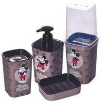 Kit de banheiro Mickey porta escovas + porta cotonete + porta sabonete líquido + saboneteira Plasutil Kit de banheiro Mickey porta escovas + porta cotonete + porta sabonete líquido + saboneteira Plasutil