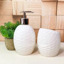 Kit de banheiro porcelana branca com 2 pçs decoração lavabo Kit de banheiro porcelana branca com 2 pçs decoração lavabo