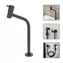 Kit de Banheiro Preto Fosco com Ducha Higiênica + Torneria Link Alta All Black