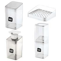 Kit De Banheiro Utensílios Lavabo 4 Peças Acessórios Pia