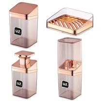 Kit De Banheiro Utensílios Lavabo 4 Peças Acessórios Pia Kit De Banheiro Utensílios Lavabo 4 Peças Acessórios Pia