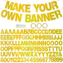 Kit de banner BEISHIDA, dourado de dupla face, 116 peças, carta DIY