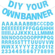 Kit de banner DIY mifengda com letras brilhantes em azul claro Kit de banner DIY mifengda com letras brilhantes em azul claro