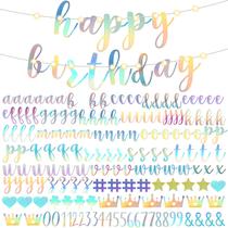 Kit de banner DIY TaoBary Feliz Aniversário com 162 letras e 3 cordas