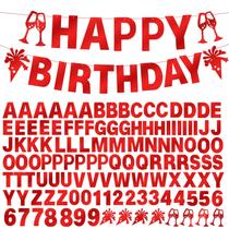 Kit de Banner MFLUEEWR 129 Peças Glitter Feliz Aniversário Casamento Kit de Banner MFLUEEWR 129 Peças Glitter Feliz Aniversário Casamento