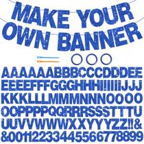 Kit de banner para cartas BEISHIDA Glitter Blue 116 unidades A-Z com corda