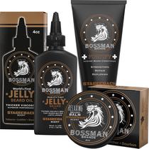 Kit de barba Bossman Essentials Creme condicionador de óleo de barba