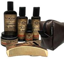 Kit De Barba Completo Com Necessaire Premium Terra - Viking