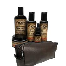 Kit de Barba Cosméticos e Necessaire Premium Terra - Viking