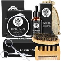 Kit de barba RAFFIN para homens com óleo de barba, bálsamo, escova e pente