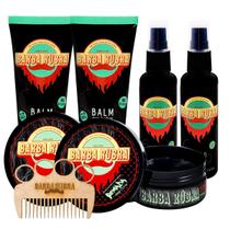 Kit de Barba Rubra 2 Balm, 2 Óleos, 2 Pasta e Pente Chaveiro