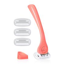 Kit de barbear Billie Razors para mulheres com navalha + 4 recargas Coral