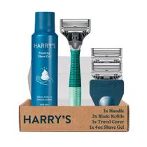 Kit de barbear Harry's Razors para homens com cabo de barbear e 3 lâminas