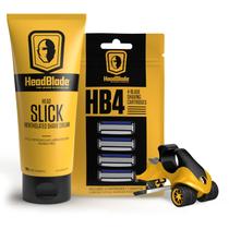 Kit de barbear HeadBlade ATX masculino com 240 ml de creme HeadSlick