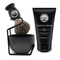 Kit de barbear Kikc 5 em 1 Wet Shave com escova de barbear Pure Badger